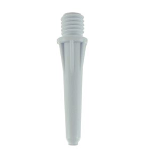 A light blue plastic threaded adapter with a tapered end, compatible with VWR UHP / Discovery Pro Lower Shaft Single Channel 2μL and 10μL pipettes (Labnet), shown against a plain white background.