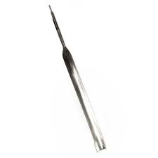 LN SP9359 The V3 Tip Ejector, Single Channel, 1000μL (Ulster Scientific), functions like a curved, pointed metal gouge chisel, making it ideal for precision tasks similar to woodworking or carving.