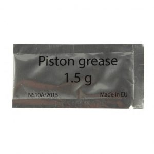 A silver packet labeled Labnet Piston Grease, 1.5g Packet (Labnet), marked with NS10A/2015 and Made in EU.