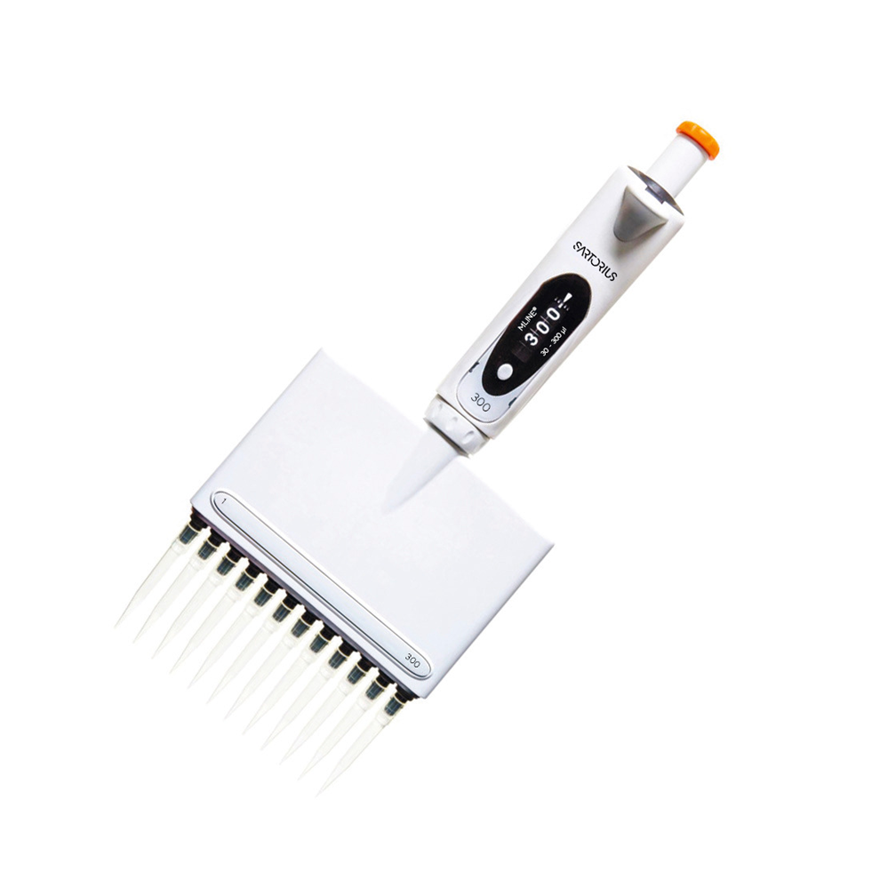 A Sartorius mLINE Mechanical 12-channel pipette (30-300μL)