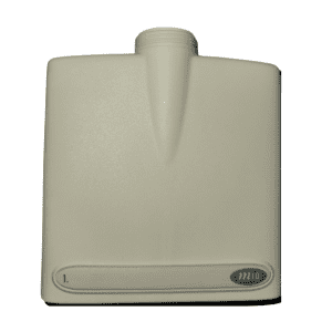 A white rectangular plastic container with a screw-top center, labeled "1." and "m10", designed for mLINE Tip Cone Housing, 8ch, 10μL (Sartorius) compatibility.