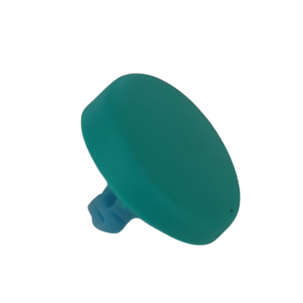SA 736025 A green Color Push Button with a round plastic cap for Sartorius Picus/Picus NxT pipettes, 5000μL, is shown against a white background.