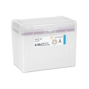 The Optifit Single Tray Rack from Sartorius holds 960 purple extended-length (90mm) 1200μL tips (10 x 96), providing convenient storage for pipette tips.
