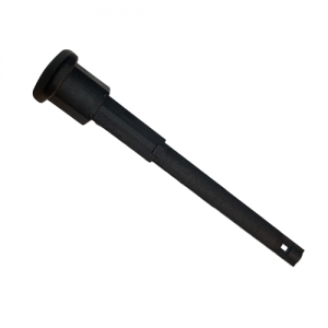 The Proline Mechanical Tip Ejector Assembly (Single Channel, All Volumes) is a black plastic cylindrical tool with a round flat end, rectangular shaft, and square opening—compatible with Sartorius Single Channel pipettes.