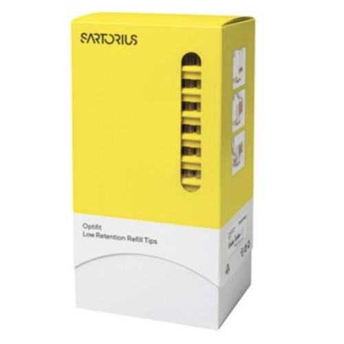 SA LH-L790202 Optifit Pipette Tips Refill Tower, 200μL, yellow, low retention, 51mm; contains 10 x 96 (960 tips) by Sartorius.