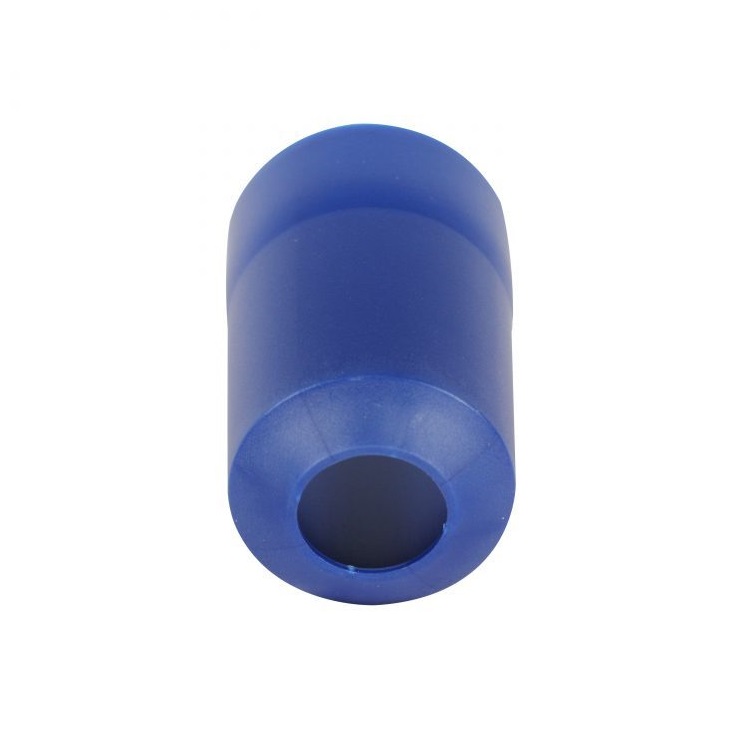 SA726055 A blue mLINE Tip Ejector Collar for Sartorius Single Channel 10ML pipette, cylindrical with a central hole, is shown on a plain white background.