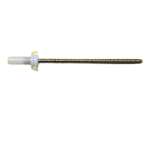 A long metal actuator rod with a threaded shaft and white plastic cap, identified as the Picus / Picus NxT Actuator Rod, Single Channel, 120μL, 300μL (Sartorius), is shown isolated on a white background.