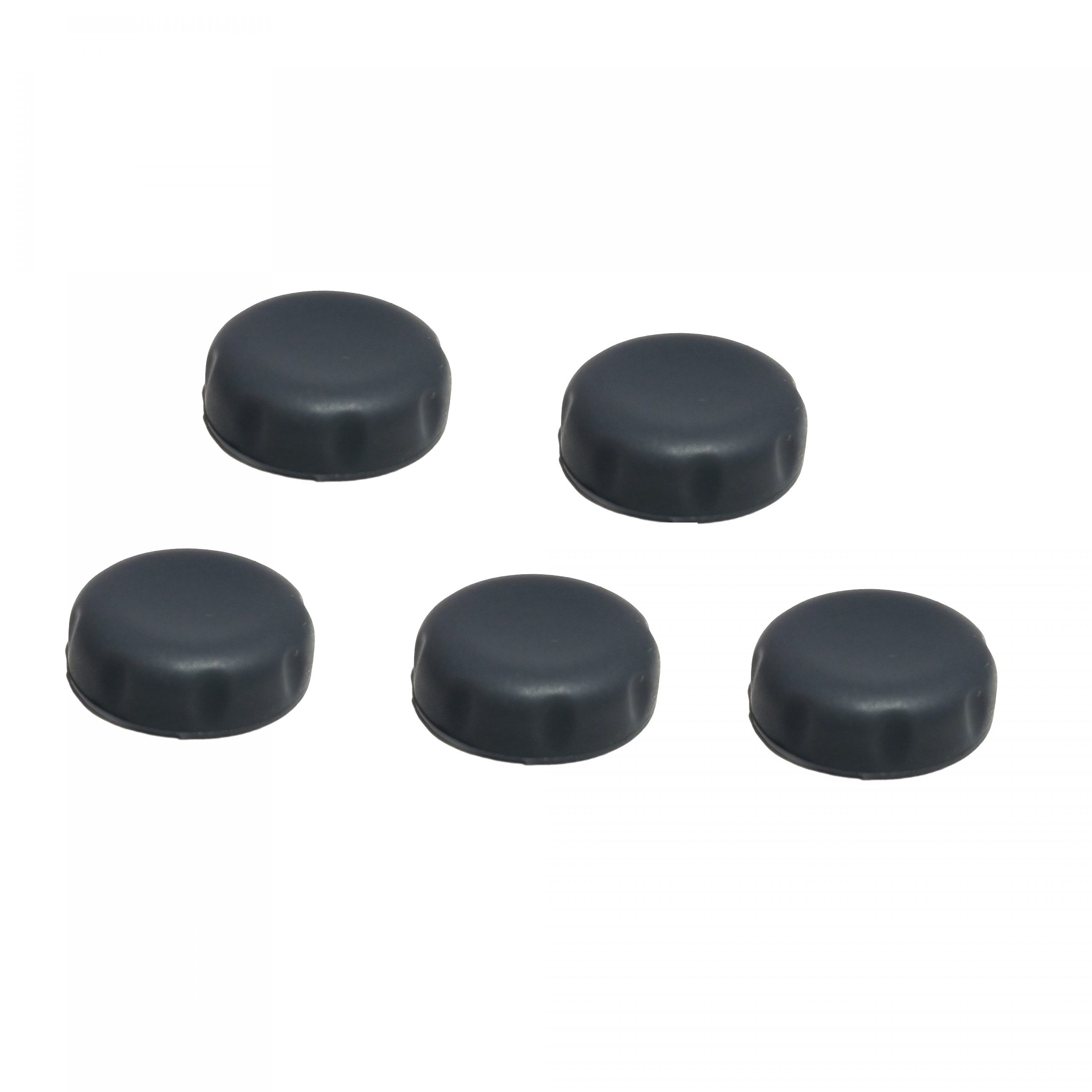 SA_LH-726229_5 A set of five dark grey Sartorius mLINE Caps for single and multichannel pipettes (all volumes) is displayed on a white background.