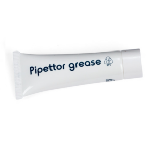 White squeeze tube labeled Sartorius Pipettor Autoclavable Piston Grease, 20g, with an autoclavable symbol.
