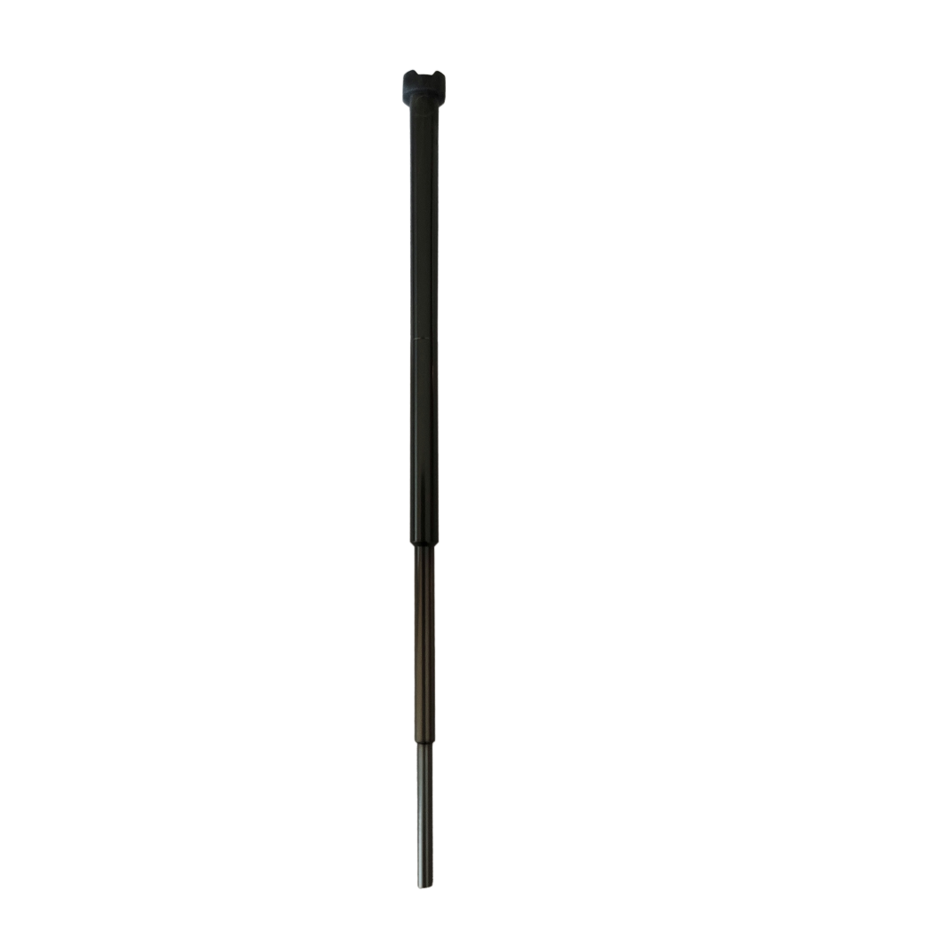 A Finnpipette F1 ClipTip Piston, Single Channel, 200μL (Thermo Scientific), features a black handle and extendable metal shaft, echoing the precise design of Finnpipette F1 tools, displayed against a plain white background.