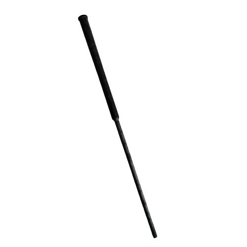 A black retractable baton, echoing the streamlined form of the Thermo Scientific Finnpipette F1 Piston Single Channel 300μL, is fully extended against a white background.