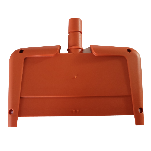 An orange Finnpipette F2 Cover for 12-channel multichannel pipettes, 300μL, by Thermo Scientific, featuring precise construction similar to a red plastic dustpan head with handle socket and dual side screw holes.