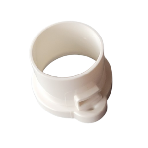 White plastic cylindrical connector with side tab, shown at an angle on a white background. Compatible with Thermo Scientific Finnpipette Color Ring for multichannel pipettes, all volumes, newer and older versions.