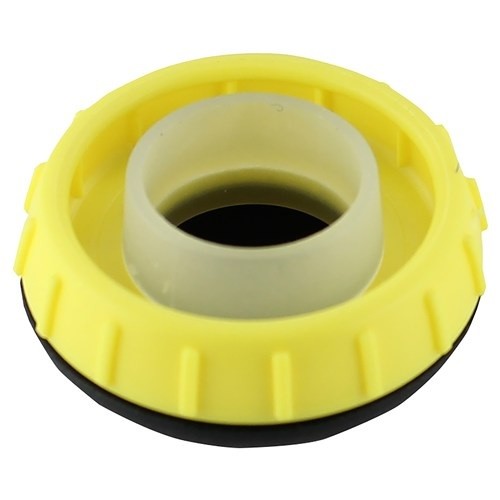 The Finnpipette F2 Yellow Cap (10μL–200μL, Thermo Scientific) has a white inner ring and plastic threading for secure sealing or connecting of containers or pipes.