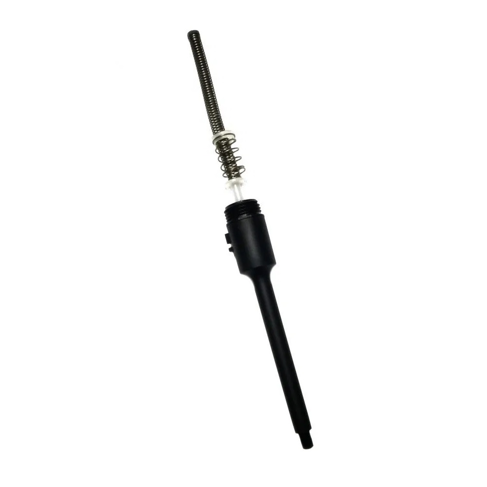 A black and silver ignition coil pencil with a spring extending from one end, offering precision comparable to the Finnpipette F2 Tip Cone Assembly, 50μL (Thermo Scientific), for automotive engine use.