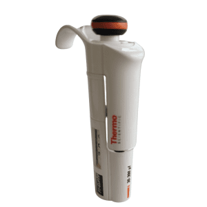 A Thermo Scientific Finnpipette F1 Clip Tip Handle, 300μL, is shown against a white background.
