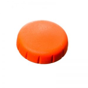 A close-up of the Finnpipette Focus Cap, Orange, 300μL (Thermo Scientific), showing its orange plastic cap on a white background.