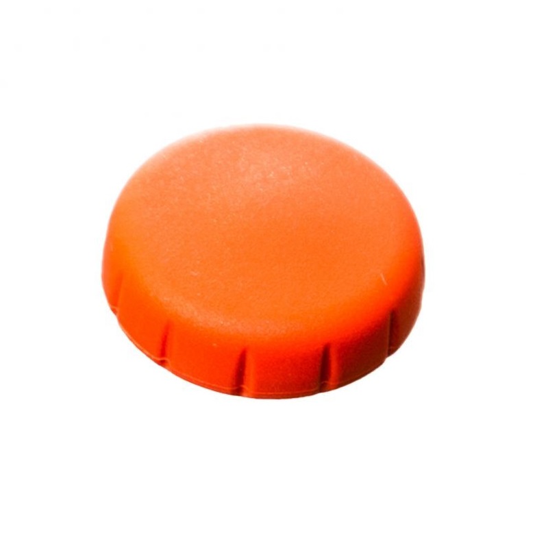 A close-up of the Finnpipette Focus Cap, Orange, 300μL (Thermo Scientific), showing its orange plastic cap on a white background.