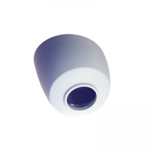 A white, hollow, cylindrical Finnpipette Focus (Short) / Novus Tip Ejector Lower Part, Single Channel, 10mL (Thermo Scientific) with a rounded top is shown against a plain white background.