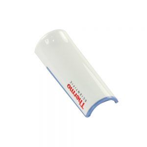 Thermo Scientific Finnpipette F1 Upgrade Tip Ejector Pusher Upper Part for all volumes (white plastic with blue edge) shown on a plain background.