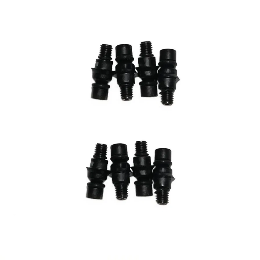 2216170 Eight plastic Tip Fitting Assemblies for Finnpipette E1 ClipTip/F1 ClipTip (single & multichannel, up to 300μL) are arranged in two rows on a white background—compatible with Thermo Scientific upgrade packs.