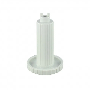 The Labnet Calibration Key, Volume Lock Version, All Volumes is a white, cylindrical plastic tool with vertical grooves and a slotted top, designed for precise adjustments and volume locking by Labnet.