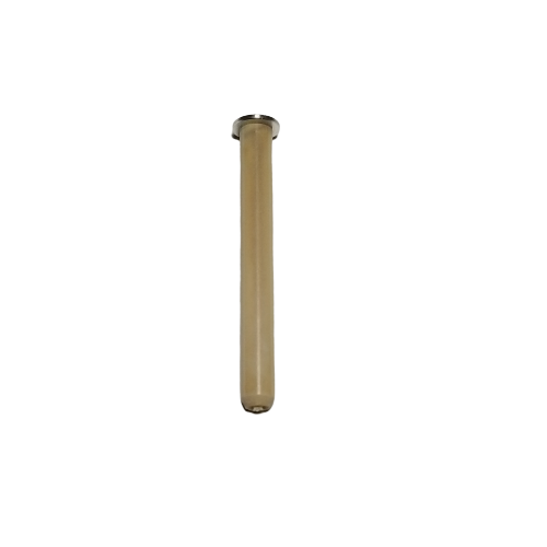 A single cylindrical glass tube with a metal rim, suitable for use with the Labnet Piston Multichannel 300μL system (Labnet), stands upright on a white background and handles up to 300μL liquid volumes.