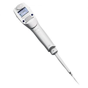 The Eppendorf Xplorer Pipette is a single-channel, medium gray pipette with a 0.5-10μL range, designed for precise liquid measurement in laboratories.