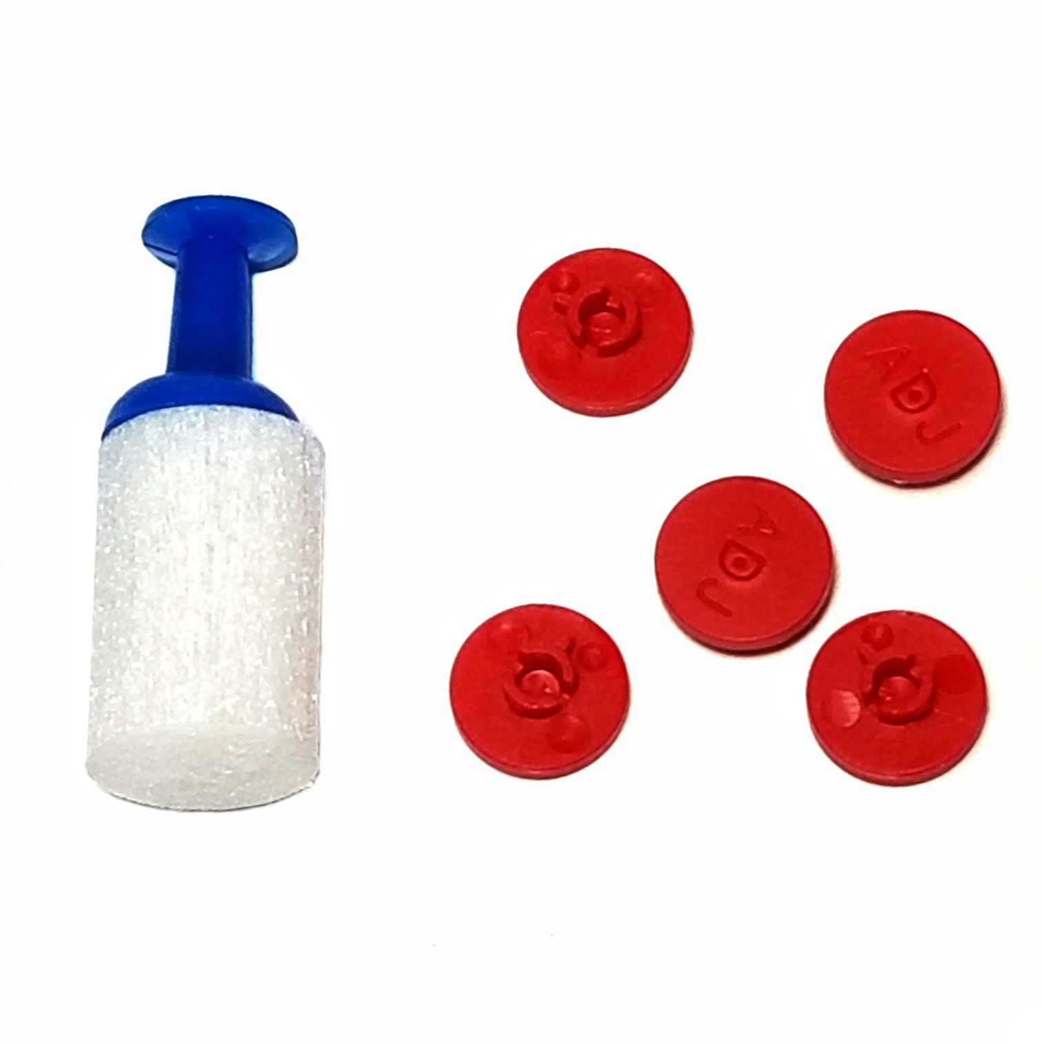 Reference 2, Adjustment Plugs / Seals, Red, ADJ, Single & Multichannel, 5 Pack (Eppendorf)