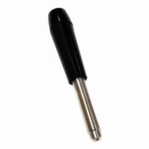 The Research Plus Centering Tool for Compression Spring (Eppendorf) features a metal and black plastic handle with a cylindrical rod extending from one end, displayed against a white background.