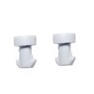 Two identical Pipetman L Cap Screws, All Volumes, Set of 2 (Gilson), with flat tops and angled bases, are placed side by side on a plain white background.
