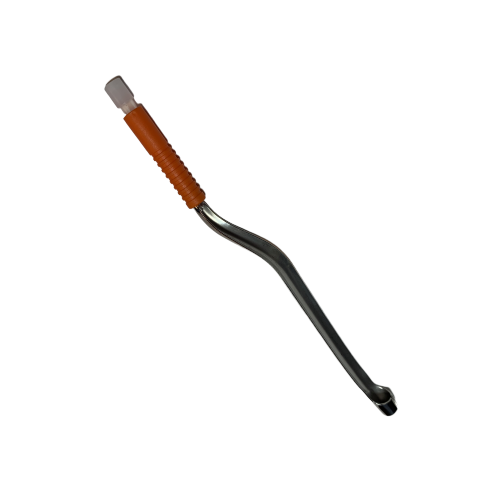 A stainless steel dental instrument with an angled shaft, orange textured grip, and capped end, offering precision similar to the Labnet Lambda Plus Tip Ejector Single Channel (2μL/10μL).