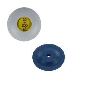 A white VWR EHP Signature Push Button Assembly, 200μL (Labnet), and a dark blue pipette accessory are displayed against a white background.