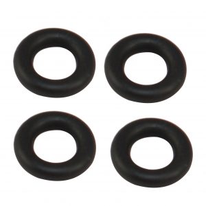 Four Labnet Piston O-rings for 200μL multichannel pipettes, pack of 4, are arranged in a two-by-two grid on a white background.