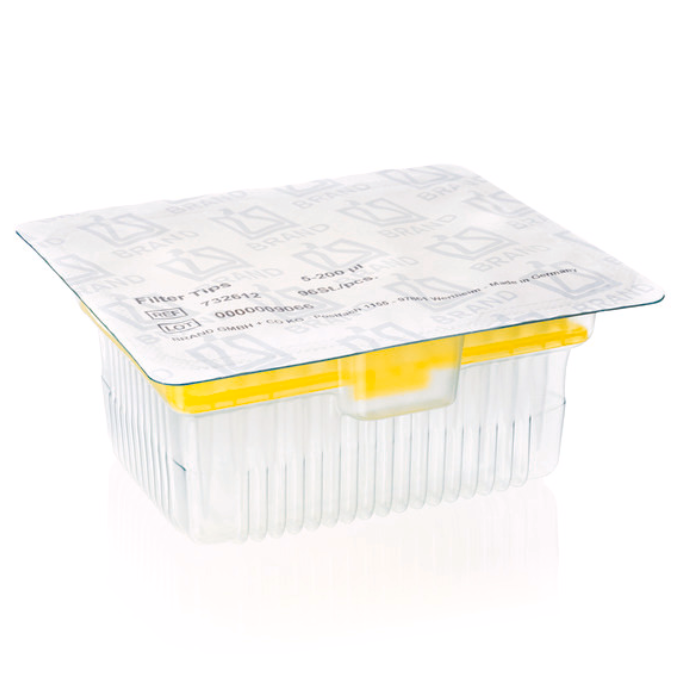 BT 732612 732632 200ul BrandTech Tip Refills, Filtered, Yellow, 5-200μL