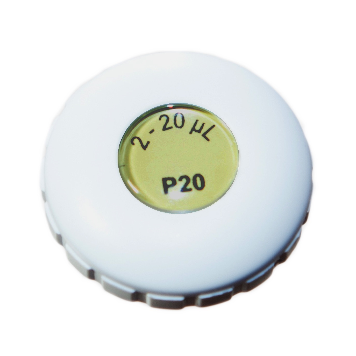 Pipetman Plunger Button Volume Setting, Ridged (Newer Style), P20 (Gilson) 1 Pipetman Plunger Button Volume Setting, Ridged (Newer Style), P20 (Gilson)