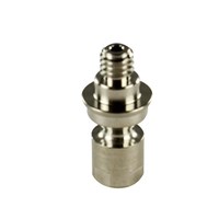 A metallic, cylindrical Thermo Scientific Finnpipette E1 ClipTip/F1 ClipTip Single Channel tip fitting (1000μL, 1250μL), featuring a threaded top and smooth reflective surface.
