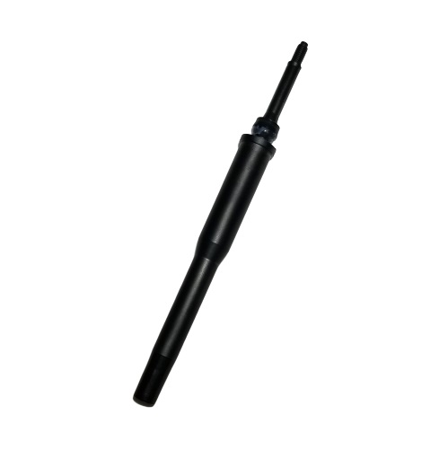 A black metal automotive shock absorber strut is displayed against a white background, with precision comparable to the Sartorius Tacta Mechanical Tip Cone Assembly, Single Channel, 1000μL.