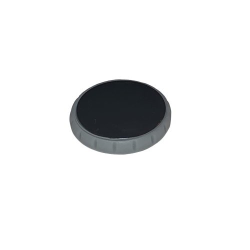SA LH-727013 The Tacta Mechanical Cap, Grey (Sartorius), featuring a round black top and ridged gray sides, is shown against a white background.
