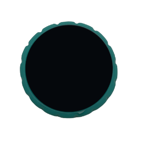 A Tacta Mechanical Cap, Green (Sartorius), featuring a solid black center and textured dark green edge, is shown against a white background.