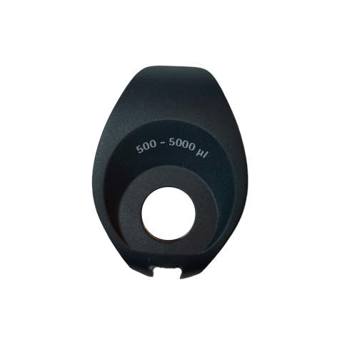 SA LH-727030 Black plastic Tacta Mechanical Handle Collar for Single Channel 5000μL pipettes (Sartorius), with a central circular opening and labeled 500 - 5000 µl above the opening.