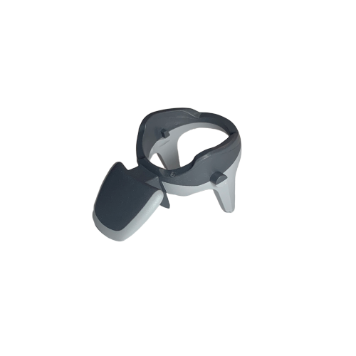 SA LH-727032 The Tacta Mechanical Eject Button, Grey (Sartorius), features a circular opening and angled extension. Shown on a white background, it ensures precise, ergonomic operation and is compatible with Sartorius pipettes.