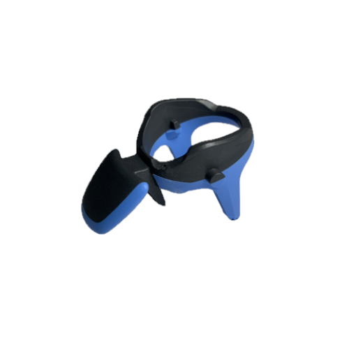 SA LH-727034 The Tacta Mechanical Eject Button, Blue (Sartorius) is a handheld blue and black tool with a circular opening and a flat paddle, featuring a mechanical eject button, shown isolated on a white background.
