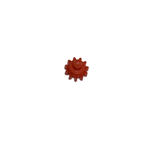 SA LH-727041 A Tacta Mechanical Calibration Gear (Sartorius), small, red, and plastic with twelve teeth, is centered on a white background.