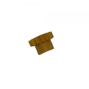 A small, yellow Tacta Mechanical Adjustment Gear (Sartorius) with a ridged edge is shown against a plain white background.