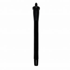 A black metal rod with a threaded top, designed for the Tacta Mechanical Tip Cone Assembly, Single Channel, 200μL (Sartorius), is shown against a white background.