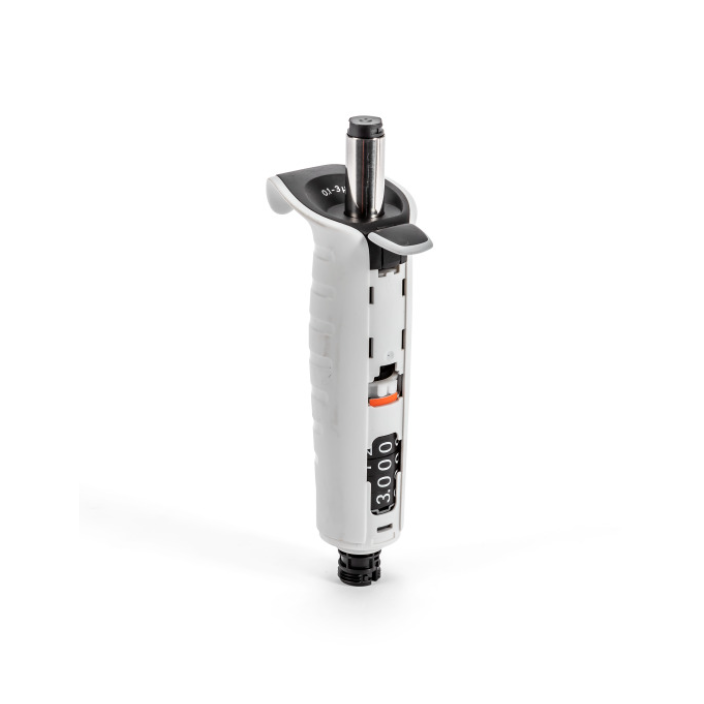 SA LH-727087 A Tacta Mechanical Machinery Complete single channel 3μL micropipette by Sartorius with a digital volume display set to 3.000