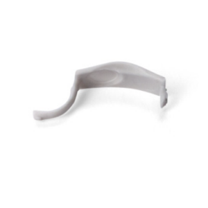 Small, light gray plastic Tacta Mechanical Adjustment Cover featuring a curved arm.