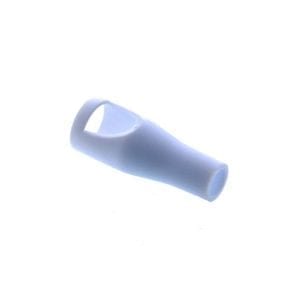 White plastic nozzle attachment with an open side slot, shown on a plain background; Pipetman Plastic Tip Ejector Extension for P2, P10, P2N, P10N, P2G, P10G, P2L, and P10L models (Gilson).