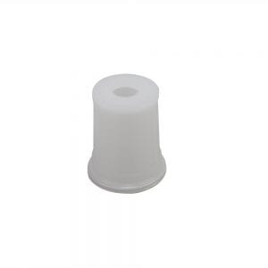 A VWR UHP / Discovery Pro Shaft Cap, Single Channel, All Volumes (Labnet), made of white plastic with a central hole, is shown standing upright on a plain white background.